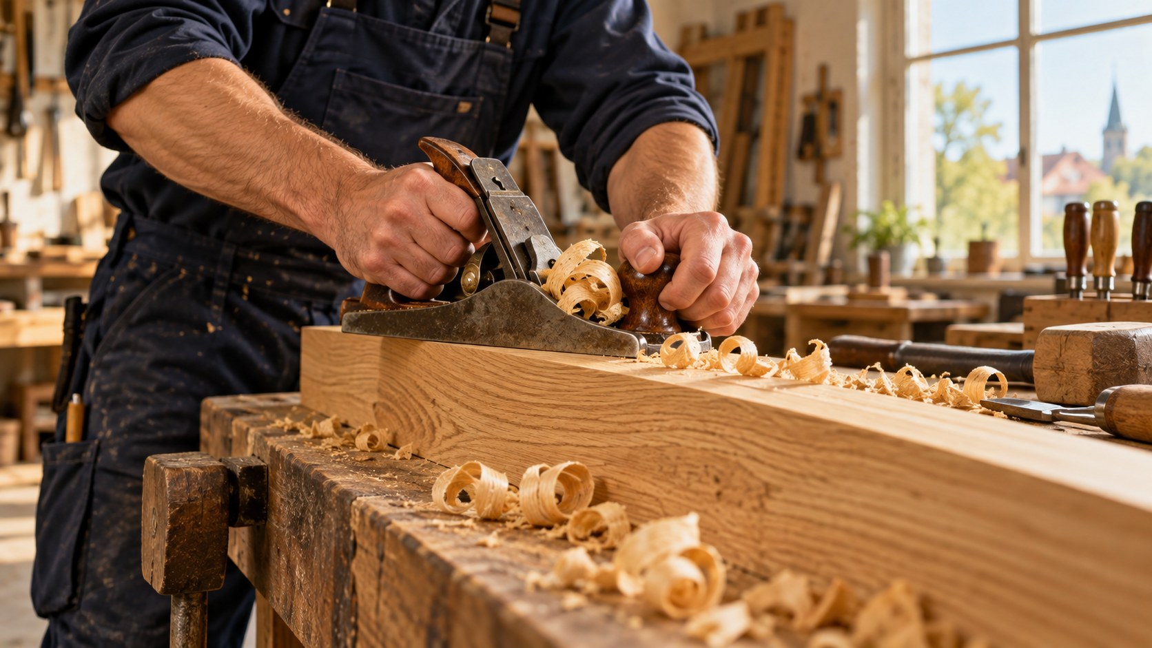 Holzarbeit aus dem Handwerk Designkonzept
