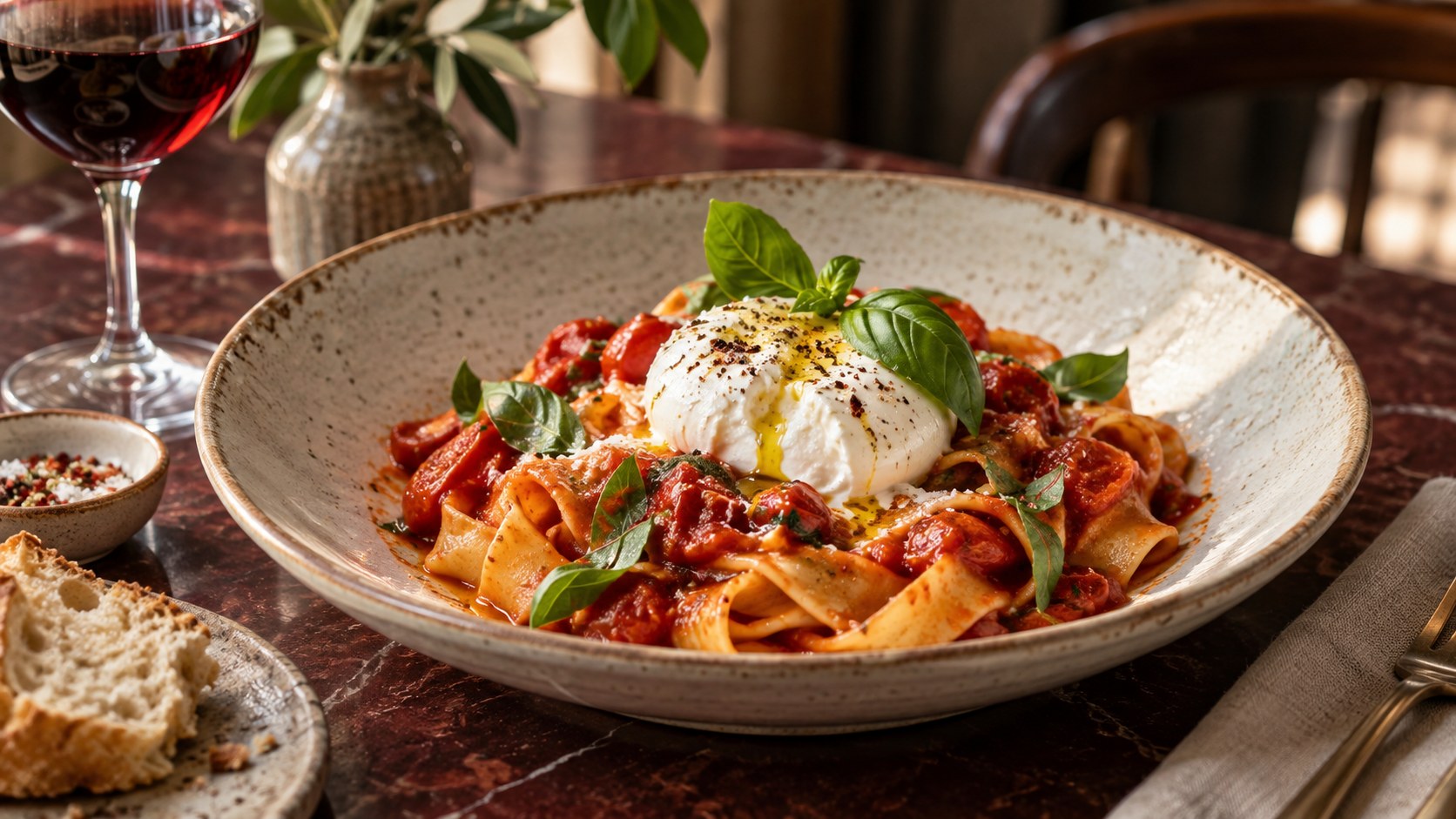 Pasta aus dem Restaurant Designkonzept